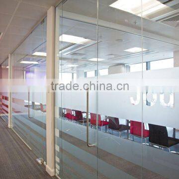 Glass office wall partition