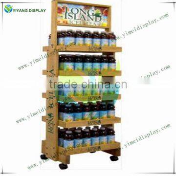 Wood Beverage display rack YM4008W