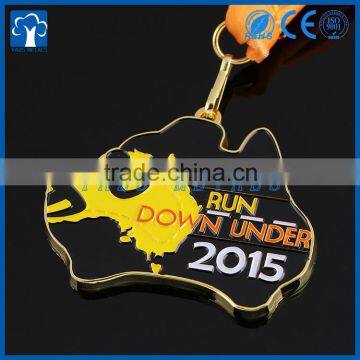 Australian map sharp 201 5run down insert name on backside gold color medals