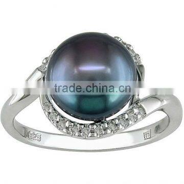 Unique design fashion 925 sterling silver pearl ring