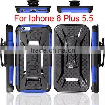 For Iphone6 Plus TPU PC Holster Belt Clip Combo KickStand Cover Case New