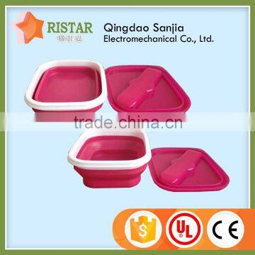 Qingdao rectangle collapsible Portable plastic foldable Lunch Box