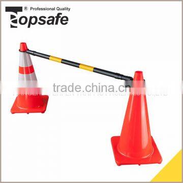 S-1482 black pipe and yellow reflective tape traffic cone bar