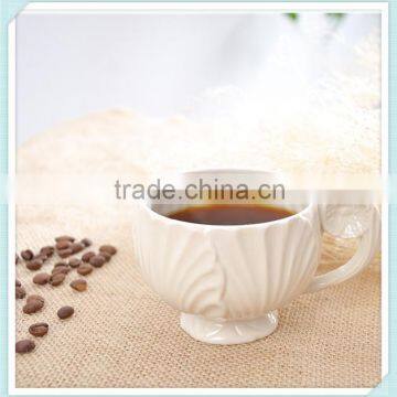 high quality ceramic 200ml shell mug with European-style shell mug in shell design