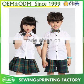 England Style Kindergarten Uniform Fashion Primary School Sport Uniform Shirt With Skirt or Shorts photo-4