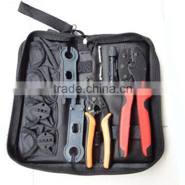 LY-K2546B-5 multi tool set contains crimping tool cable stripper MC4 connector MC3/TYCO dies MC4 spanner hand tool set