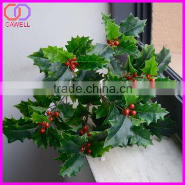 Christmas Decoration Supplies artificial green leaves with berries for christmas decoration