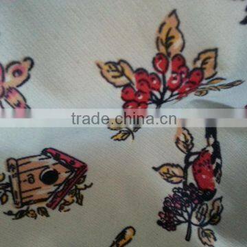 21wales Spandex Corduroy Flower Printed Fabric