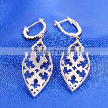 Fashion 925 Silver Flower Earring Pendant Jewelry Set E003 photo-4
