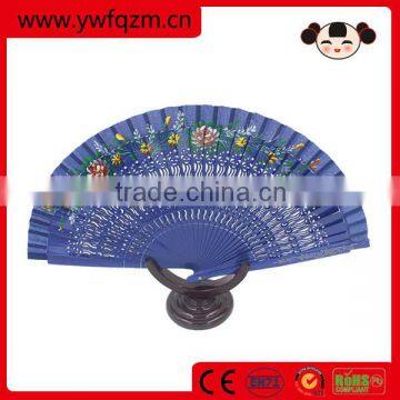 Colorful folding spanish custom logo bamboo hand fan