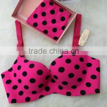 big black dotted bra and panties set wholesale