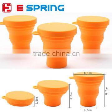 Collapsible telescopic silicone rubber folding cup for travel