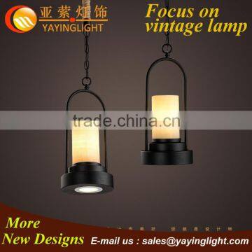 ancient retro kerosine oil drop light,Aladdin wrounght iron stone pendant lighting,vintage simpe coffee shop lamp