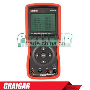 Uni-T Ut267b Auto 3 Three Clamp Digital Phase Meter Va Volt Ammeter Power Factor Tester Power Meter W Rs-232 & Lcd Backlight