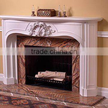 Pink Sandstone Modern Fireplace