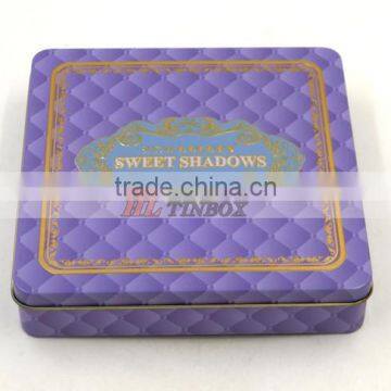 Square Make-up Cosmetic Tin Box with Hinged