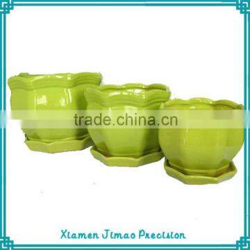 green ceramic bonsai pot