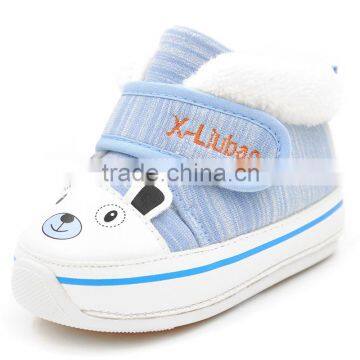 2016 XIAOLIUBAO baby warm shoes with knitted cartoon