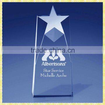 High Quality Engraved Crystal Star Award Trophies For Business Cooperation Gifts