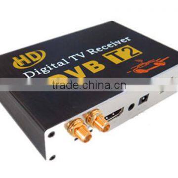 HD Double Tuner Car DVB-T2 Digital TV Receiver H.264 MPEG-4 Speed can reach 120-150km/h Use for Thailand Columbia Russia etc.