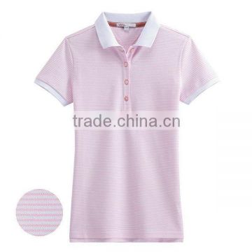 13TS5105 womens' classic pinstripe polo shirt