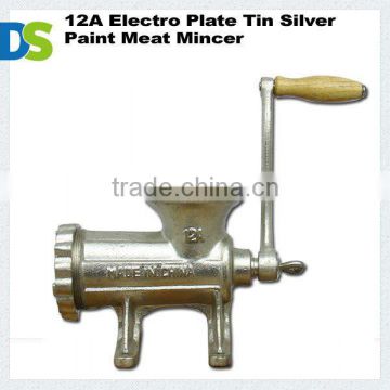 12A Electro Plate Tin Silver Paint Manual Meat Mincer