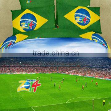 2014 hot selling 3D new sprots style bedding set,4pcs 100%cotton reactive twill wholesale