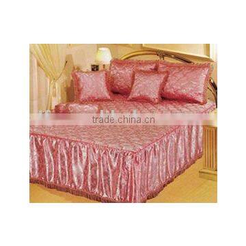7pcs Jacquard Satin Quilted Bedspread Set
