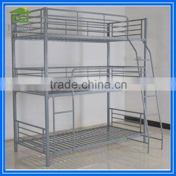 high quality home dormitory steel hostel beds 3 layer 3 sleepers triple metal bunk bed
