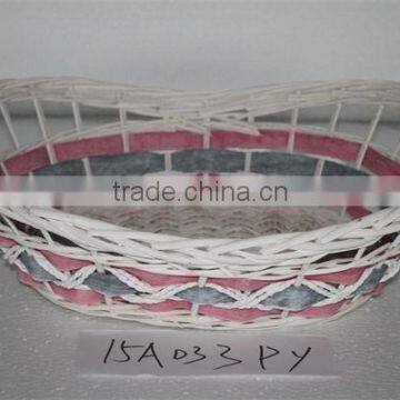 oval willow wood chip tray with paper rope