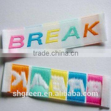 High Definition Soft Damask Woven Labels,weaving Letters Design Tags