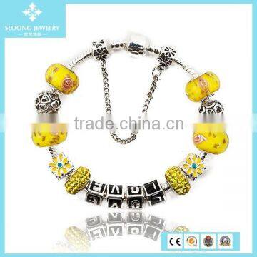 Fashion Colored Man-made Orange Bead Alloy Accessories Bracelet Jewelry Made In China Wholesale photo-3