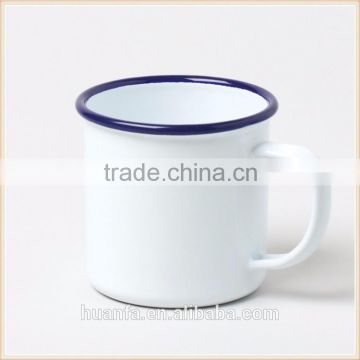 Promotional gift items High Quality Personalized private label white enamel camping mug enamel cup enamelware wholesale