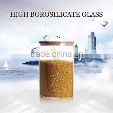 high borosilicate handmade glass storage steel food container for 7L