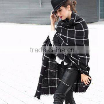 Top Quality!!! Fashion Women Warm Winter Stripe Black Wrap Shawl Blanket Scarf photo-2