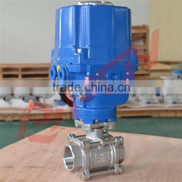 three piece ss316L explosion proof ball valve with electric actuator