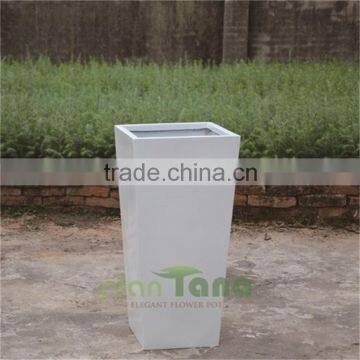 Glazed Black Inclined Decorative Poly Fiber Flower Pot photo-3