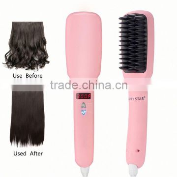 2016 high quality LCD electric brush that straightens your hair