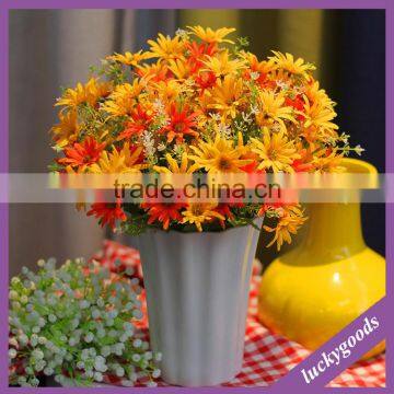 LF438 hotel restaurant decoration artificial plastic mini daisy plant in different colors