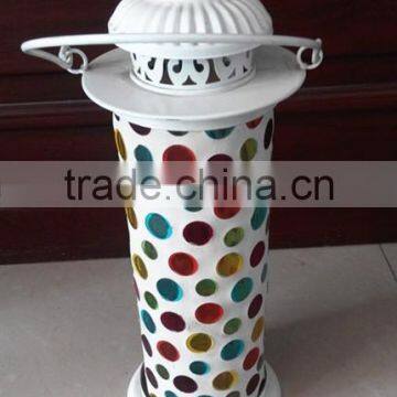 Glass mosaic lantern ,Moroccan lantern, White hanging lantern outdoor