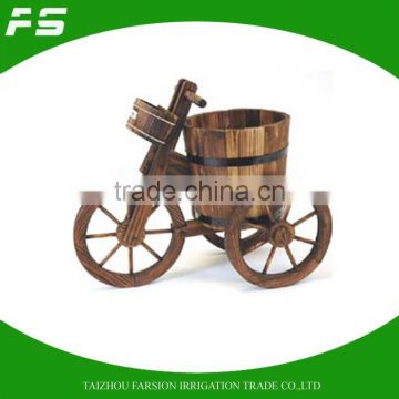 Bicycle Style Fir Wooden Backyard Raised Flower Pots Flower Planters Boxes