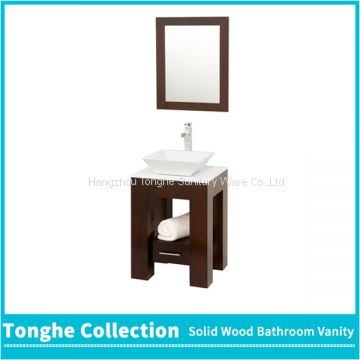 20'' Freestanding Bathroom Vanity Brown Finish Phoenix Stone Top