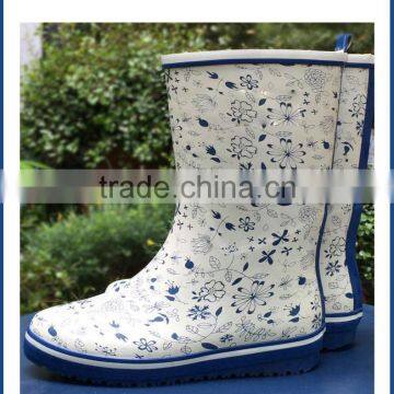 Girls Folding Water Nature Rubber Rain Boots