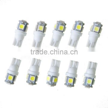 10Pcs one Pack T10 Wedge 5-SMD 5050 LED Car Light bulbs 192 168 194 2825 W5W DC 12V White Color