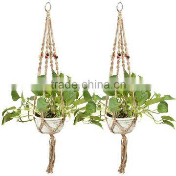 Plant Hanger Macrame for Indoor Outdoor Balcony Ceiling Patio Deck Round and Square Pots photo-6