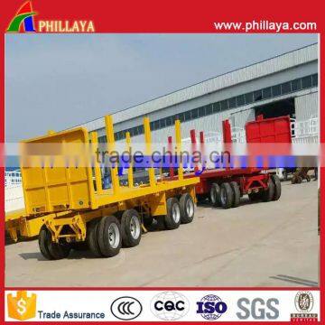 Full Type Flatbed Skeleton 20FT Shipping Container Dolly Transport Trailer With Turntable Drawbar