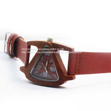 2017 Fashion Unisex Leather Strap Bamboo and Wooden Watch