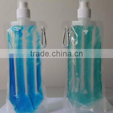 Manufacturing Premium Covered Water Sports Bottle Foldable Cooling Bottle BPA Free 480ml
