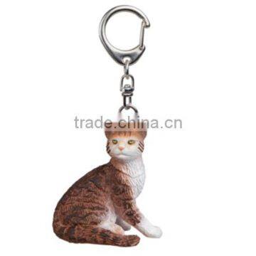 customized plastic animal Key Ring Female Cat Pet Animal Kids Toy Figurine Accessory Gift