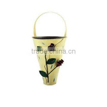 Metal Decorative Flower Buckets With Floral Designs/Galvanized steel with power coating flower graden bucket